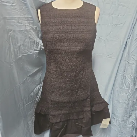NOBODY'S CHILD HENLEY MINI DRESS – BLACK, UK 12 (EU 40, USA 8)