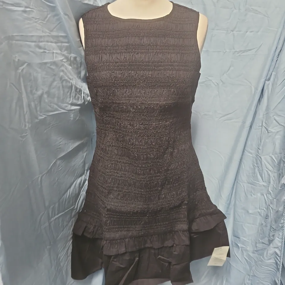 NOBODY'S CHILD HENLEY MINI DRESS – BLACK, UK 12 (EU 40, USA 8)