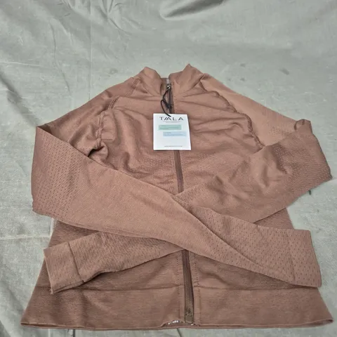 TALA SCULPT SEAMLESS ZIP THROUGH MOCK NECK JACKET - SIZE XS