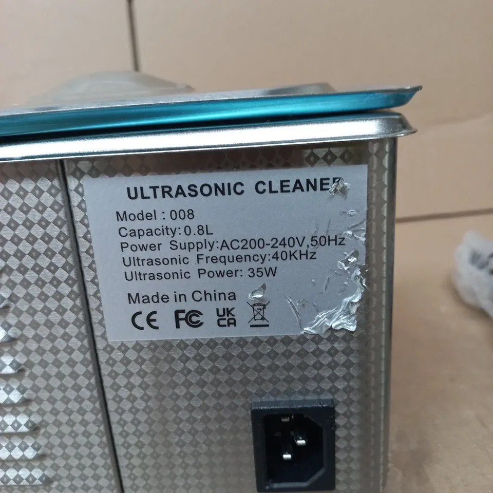ULTRASONIC CLEANER – 0.8L, 40KHZ, 35W, MODEL 008 (MADE IN CHINA)