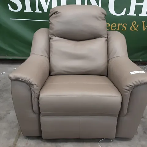 QUALITY BRITISH MANUFACTURED DESIGNER G PLAN FIRTH ELECTRIC RECLINING CHAIR P216 CAPRI MUSHROOM 