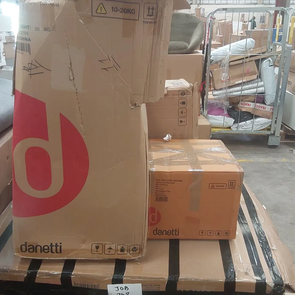 PALLET CONTAINING A LARGE QUANTITY OF ASSORTED DANETTI FURNITURE PARTS