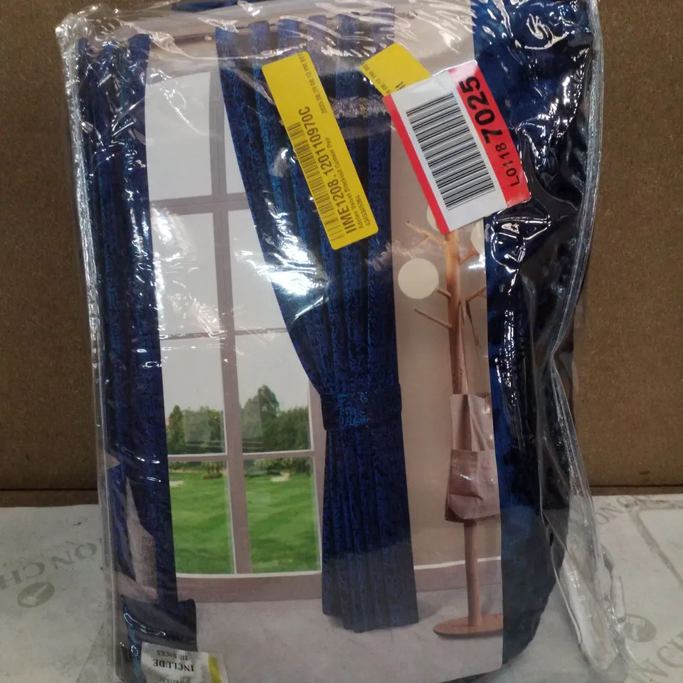 ADELEN VELVET BLACKOUT CURTAIN PAIR - 168×229CM - BLUE