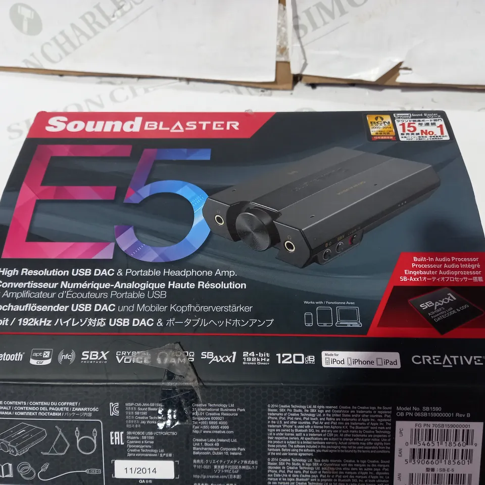CREATIVE SOUND BLASTER HIGH RES USB DAC & PORTABLE HEADPHONE AMP 