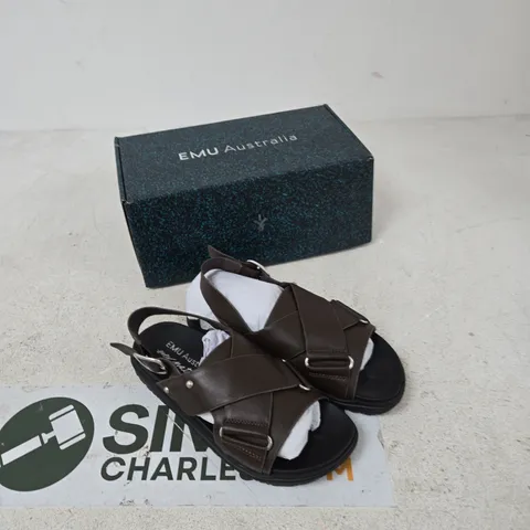EMU AUSTRALIA FAYE SANDALS – ESPRESSO, WOMEN'S LEATHER SANDALS UK 6