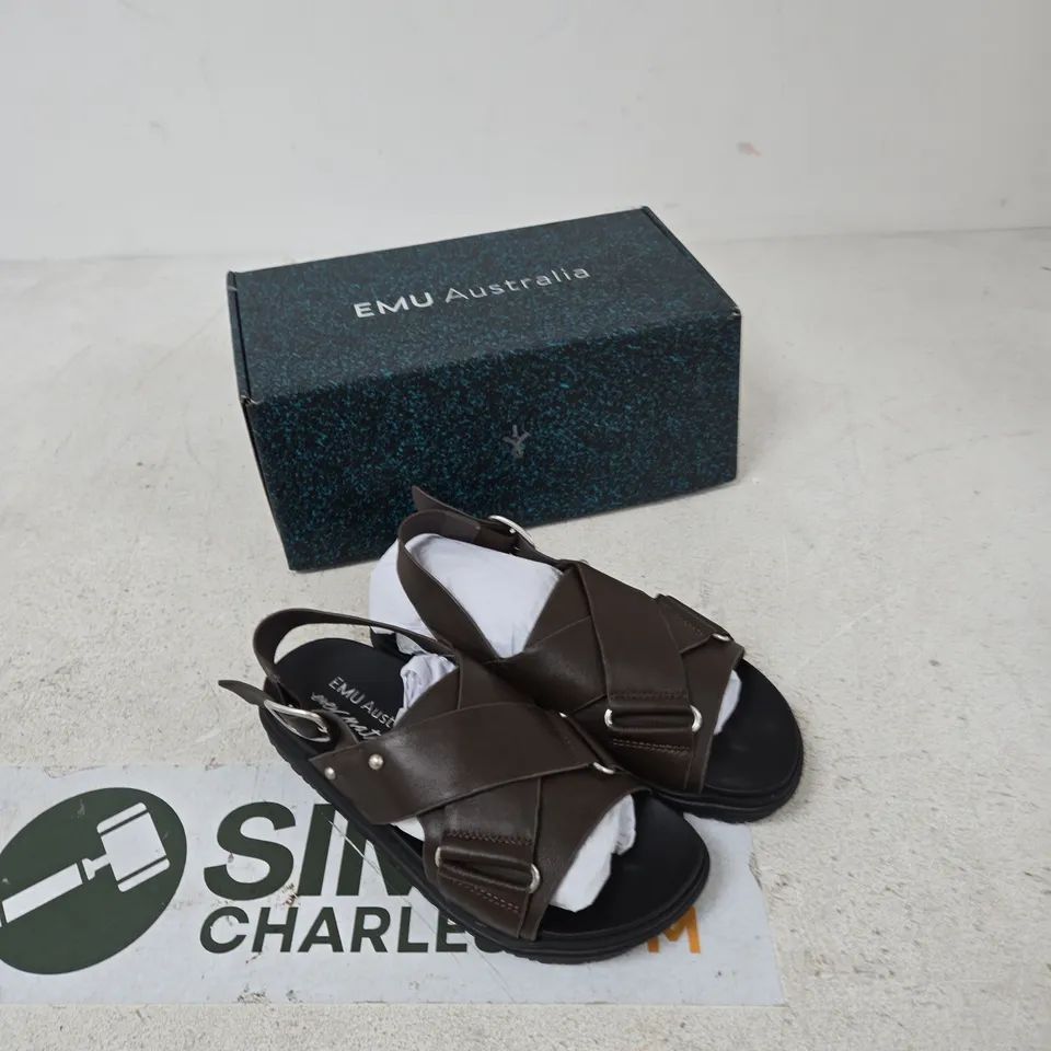 EMU AUSTRALIA FAYE SANDALS – ESPRESSO, WOMEN'S LEATHER SANDALS UK 6