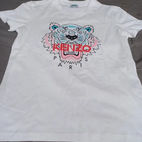 KENZO PARIS LOGO T-SHIRT, WHITE/MULTI - UK SIZE M