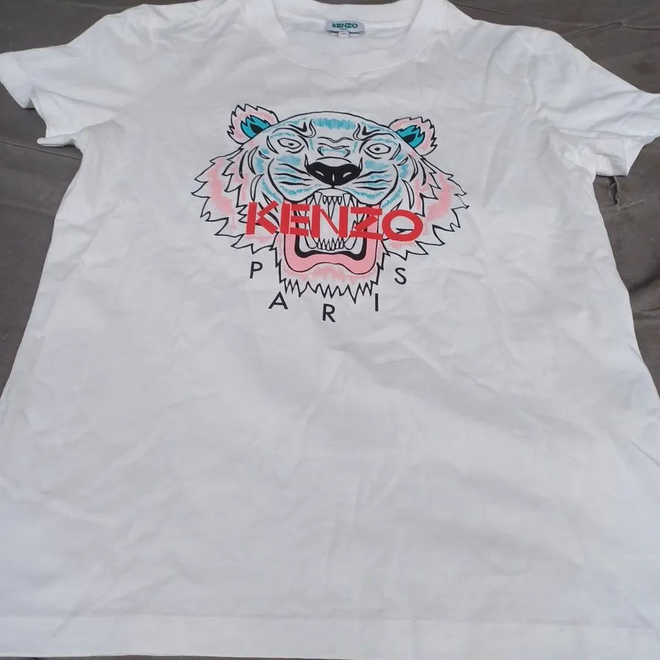 KENZO PARIS LOGO T-SHIRT, WHITE/MULTI - UK SIZE M