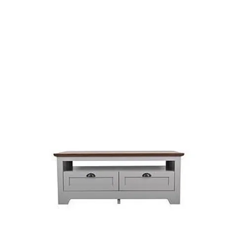 BOXED DEVON STORAGE COFFEE TABLE GREY/WALNUT - 1OF1
