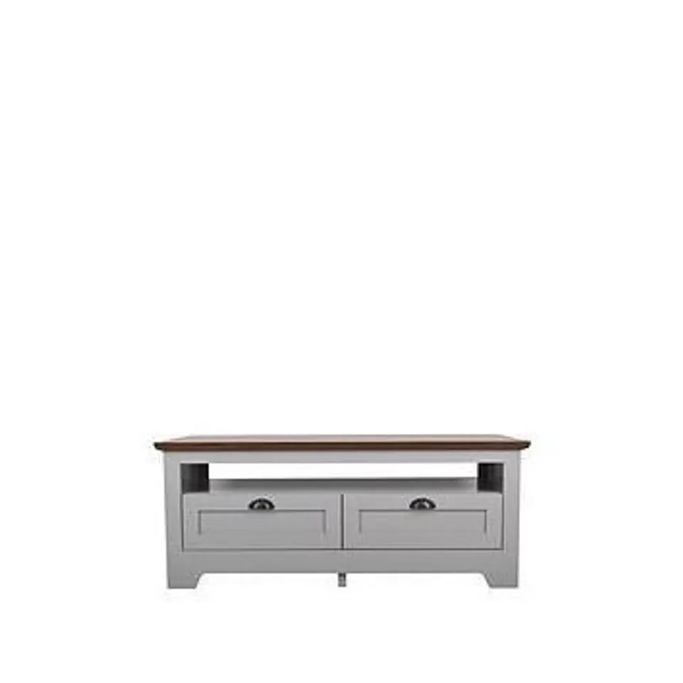 BOXED DEVON STORAGE COFFEE TABLE GREY/WALNUT - 1OF1
