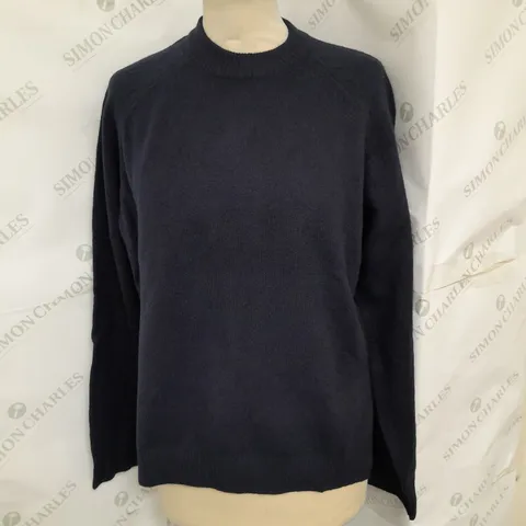 NOBODY'S CHILD BOXY CREW NECK JUMPER IN BLUE SIZE XS