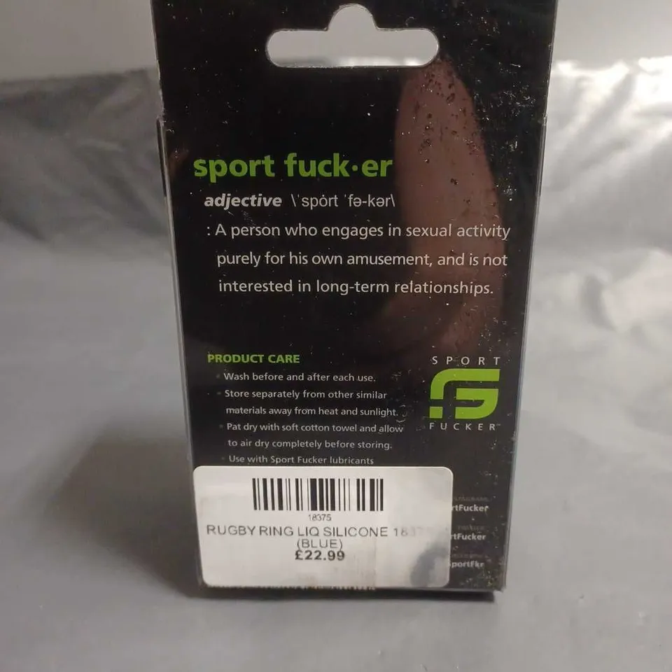 SPORT FUCKER RUGBY RING LIQUID SILICONE - BLUE