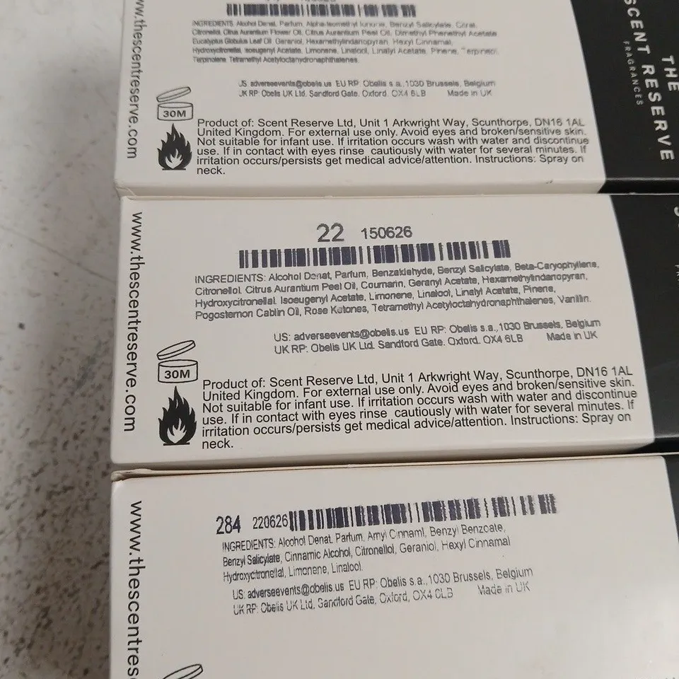 3 X 100ML OF ASSORTED THE SCENT RESERVE FRAGRANCES (WOMEN'S)
