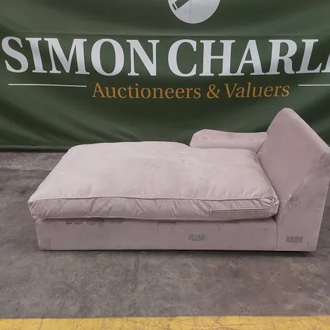 QUALITY DESIGNER CORNER CHAISE SOFA SECTION - BLUSH VELVET