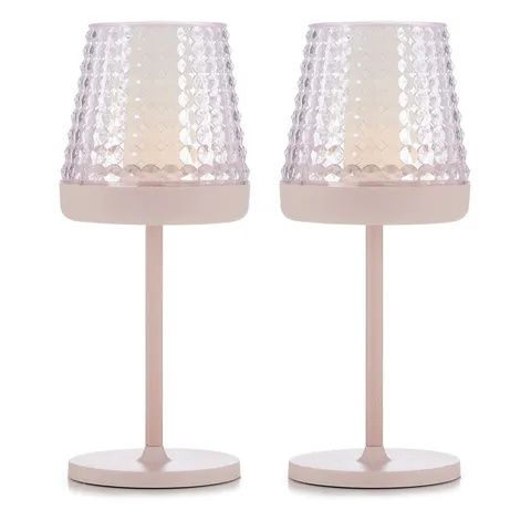 GARDEN REFLECTIONS SET OF 2 TEXTURED SOLAR TABLE LIGHTS