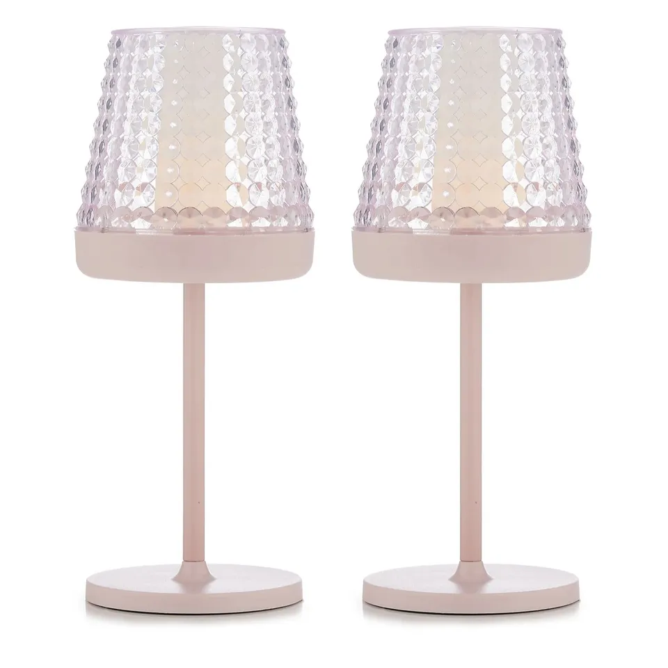 GARDEN REFLECTIONS SET OF 2 TEXTURED SOLAR TABLE LIGHTS