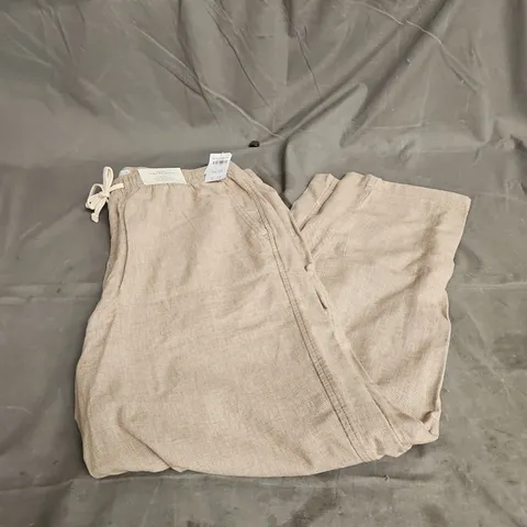 HOLLISTER LOOSE LINEN-BLEND PANT IN BEIGE SIZE XL