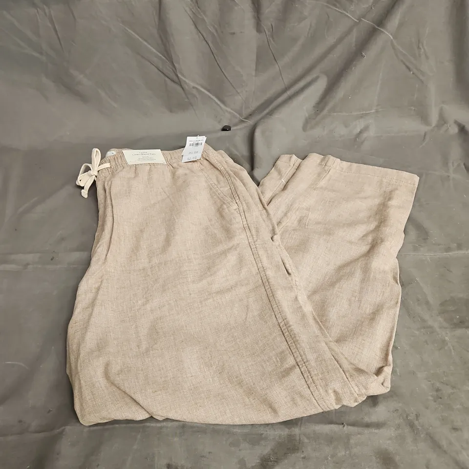 HOLLISTER LOOSE LINEN-BLEND PANT IN BEIGE SIZE XL