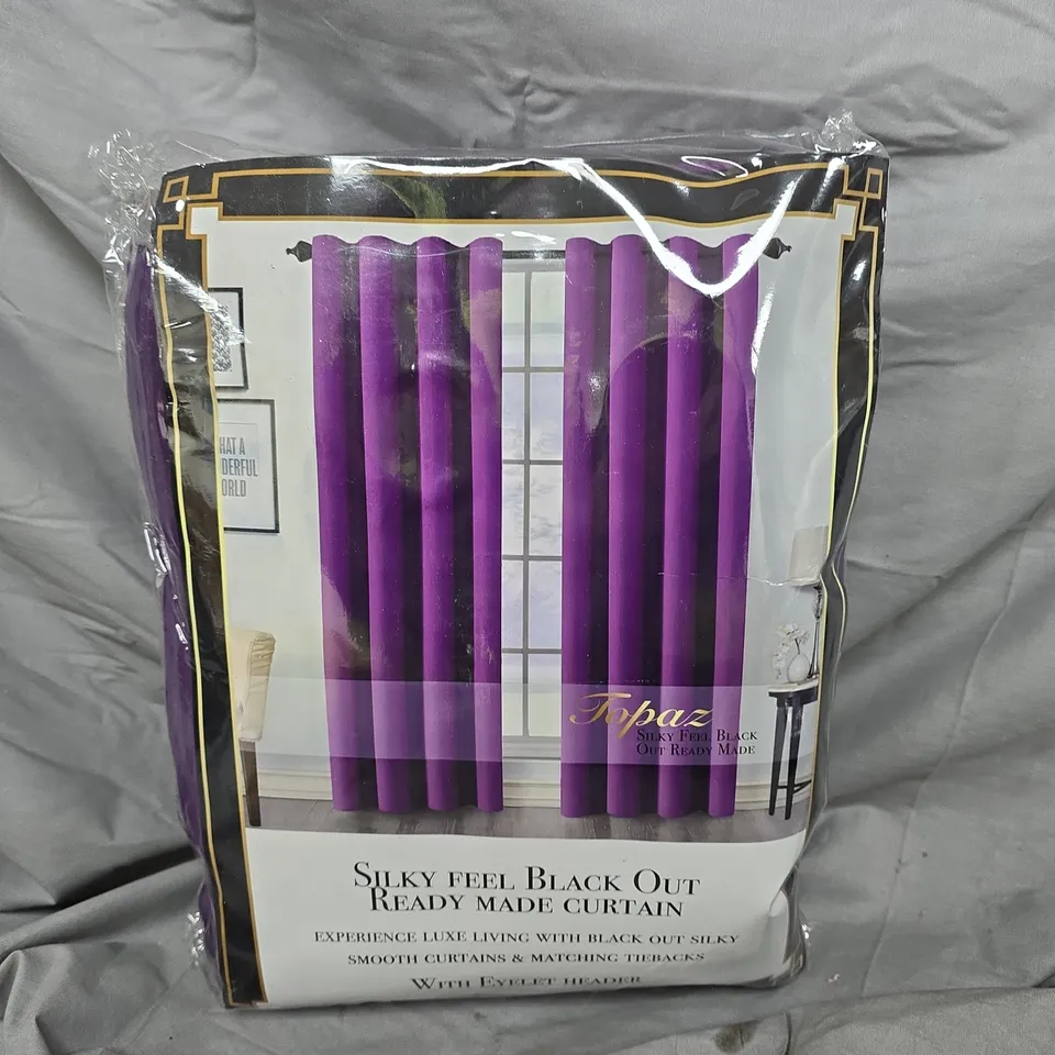 TOPAZ LUXE HOME COLLECTION SILKY FEEL BLACK OUT CURTAINS - 90 X 90"