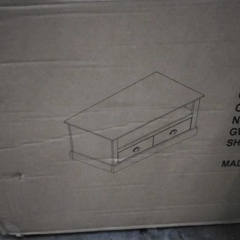 BOXED SOLID COFFEE TABLE WITH STORAGE MATTE WHITE