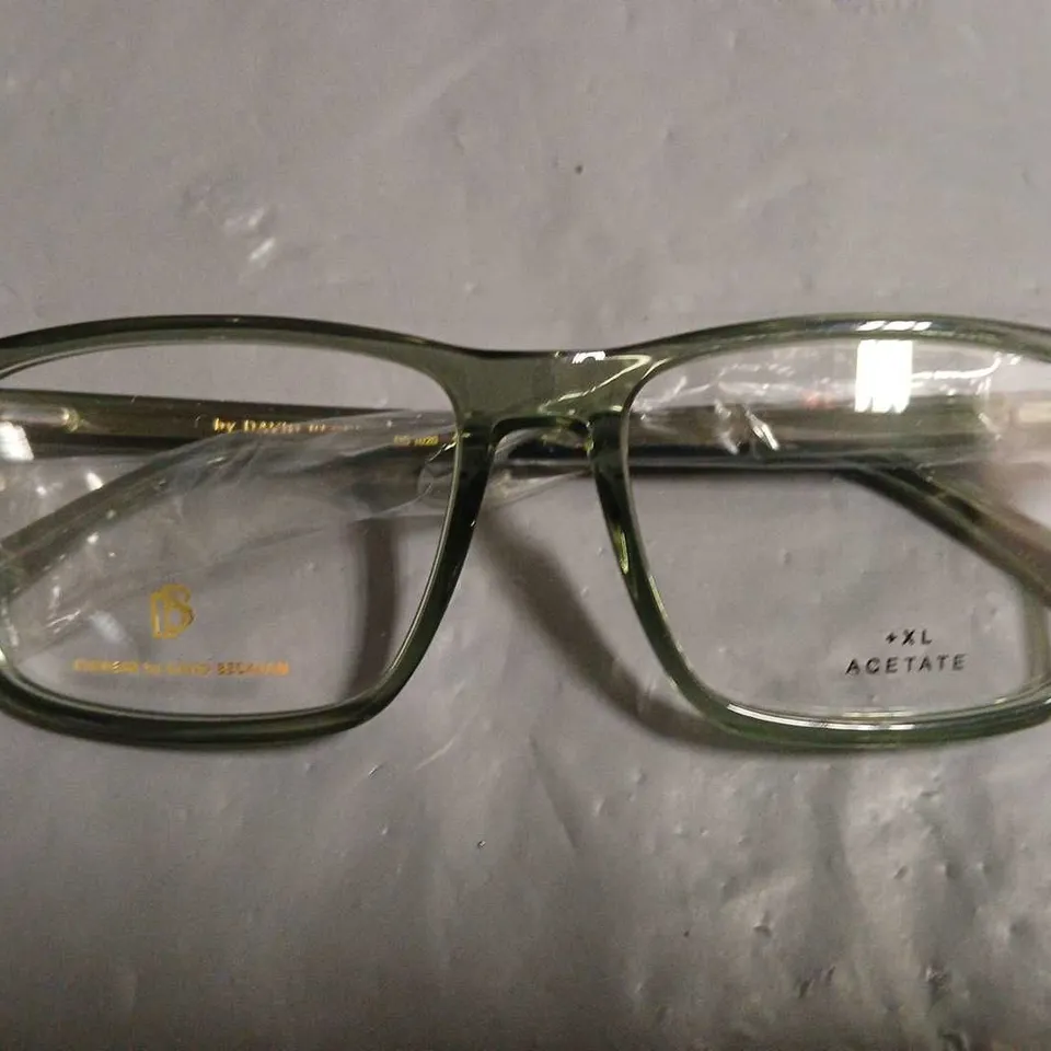 BOXED PAIR OF GREEN EYEWEAR BY DAVID BECKHAM GLASSES