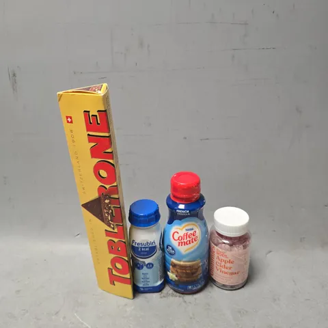 APPROXIMATELY 12 ASSORTED FOOD & DRINK ITEMS TO INCLUDE - COFFEE MATE , TOBLERONE , SLIMFAST ETC