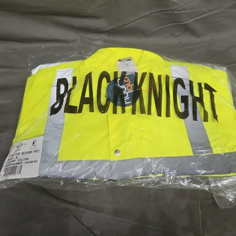 BAGGED BLACK KNIGHT BEDIVERE FOUL WEATHER HIGH VISIBILITY WARNING JACKET IN YELLOW - SMALL