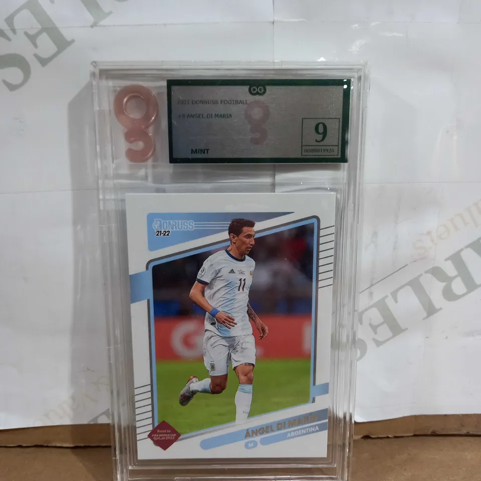 FRAMED AND RATED PANINI FOOTBALL TRADING CARD/STICKER - ANGEL DI MARIA