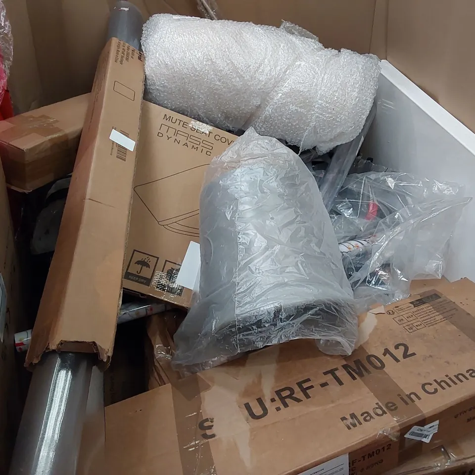 PALLET OF ASSORTED ITEMS INCLUDING: OFFICE CHAIR, ROTARY DEHUMIDIFIER, STEP LADDER, CHILDREN'S ARCHERY SET, TOILET SEAT