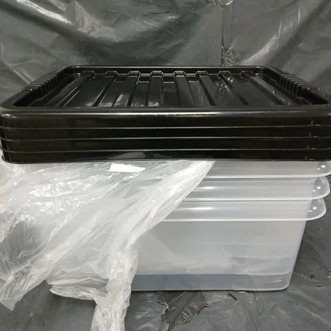 4 X KLASS HOME COLLECTION PLASTIC STORAGE CONTAINERS - 30L