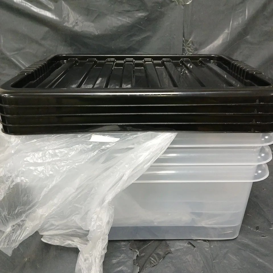 4 X KLASS HOME COLLECTION PLASTIC STORAGE CONTAINERS - 30L