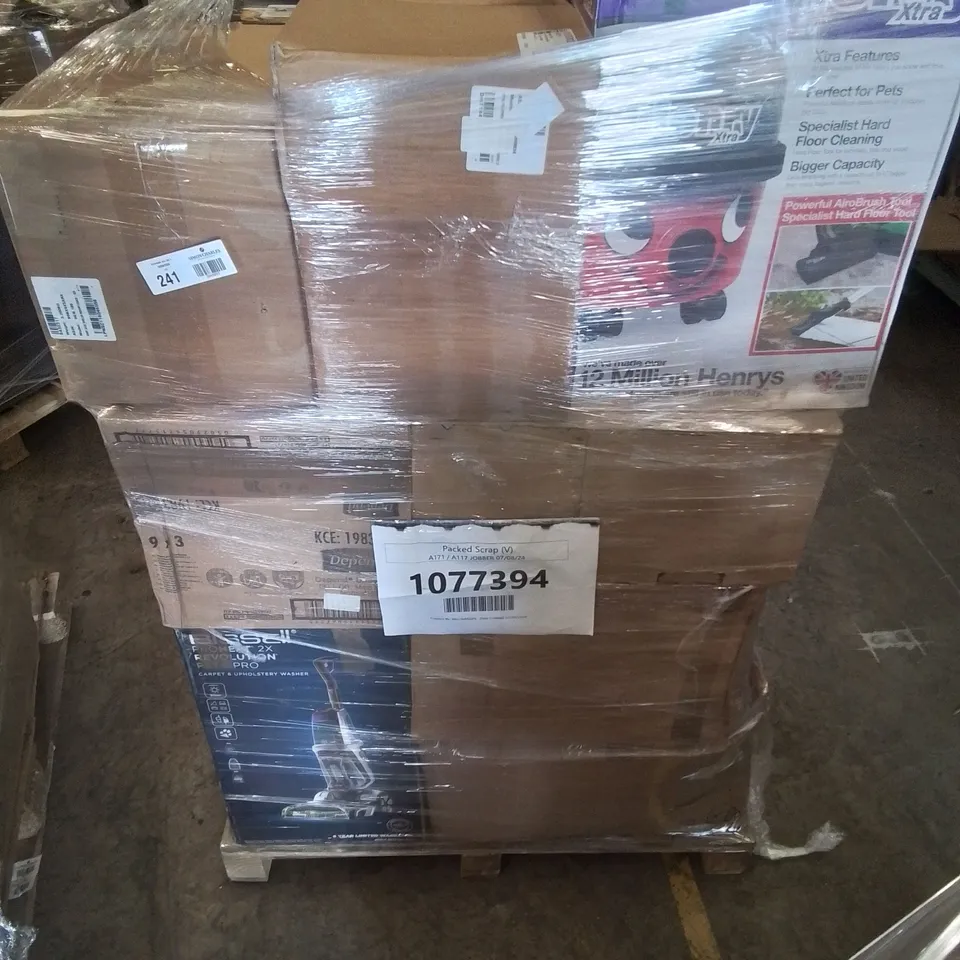 PALLET OF APPROXIMATELY 26 UNPROCESSED RAW RETURN HOUSEHOLD AND ELECTRICAL GOODS TO INCLUDE;