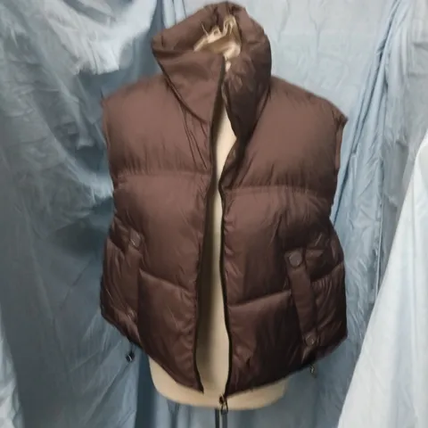 SWEST PUFFER VEST - BROWN, SIZE M
