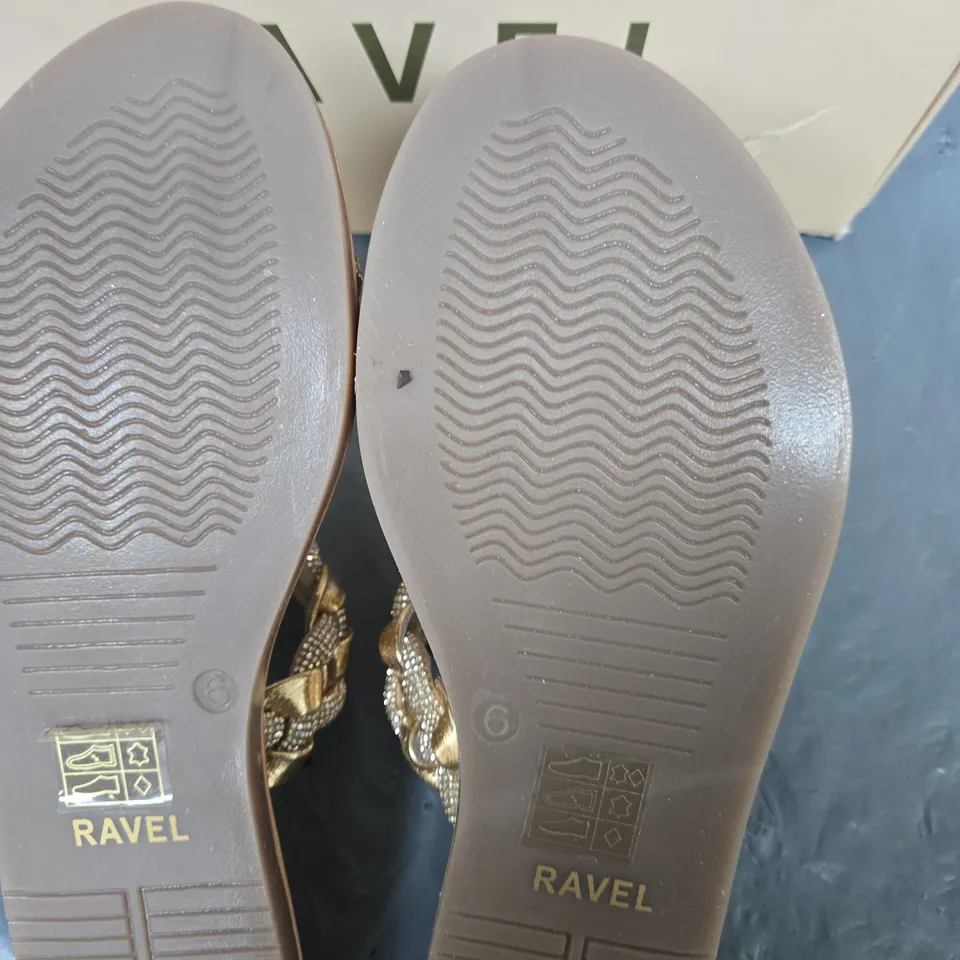 RAVEL WOMEN'S BRAIDED STRAP SANDALS – GOLD/BEIGE, UK 6