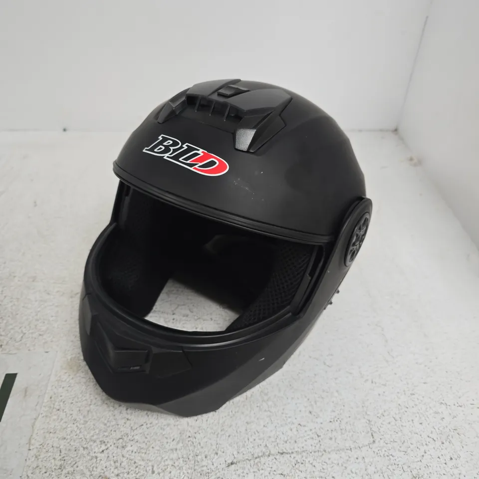 BLACK BD-LOGO FULL-FACE MOTORCYCLE HELMET