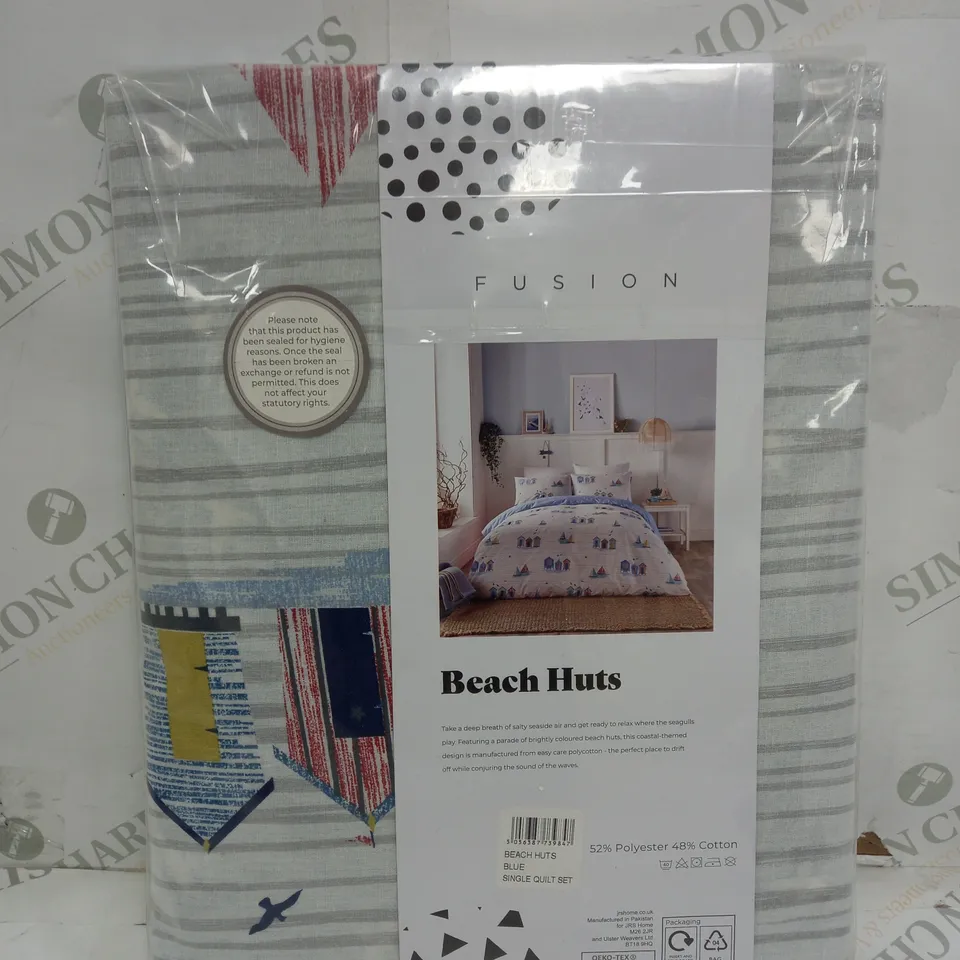 FUSION - BEACH HUTS - DUVET COVER SET - SINGLE