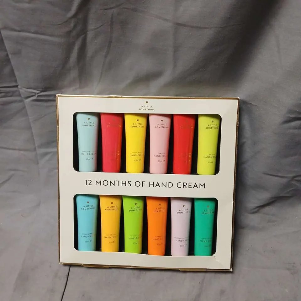 A LITTLE SOMETHING 12 MONTHS OF HAND CREAM – BOXED SET OF 12