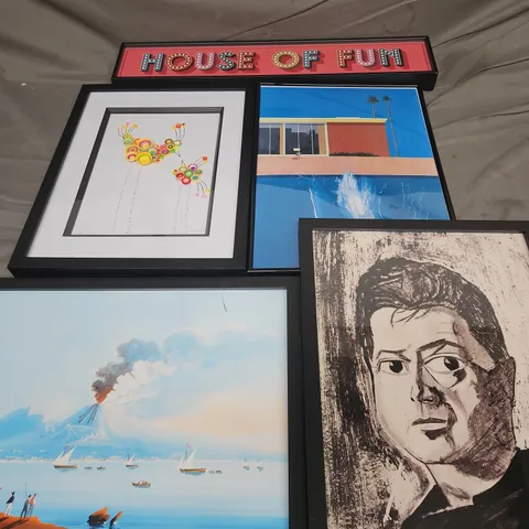 LOT OF 5 ASSORTED FRAMED ARTWORKS - COLLECTION ONLY