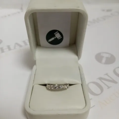 DESIGNER PLATINUM SIX STONE HALF ETERNITY RING SET WITH DIAMONDS WEIGHING +-0.54CT