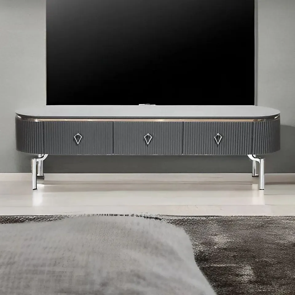 BRAND NEW WRAPPED RUR TV UNIT, 180cm, GREY, 47 X 180 X 43cm 