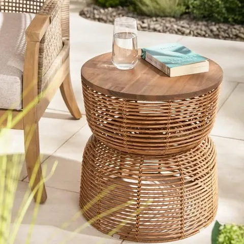 RATTAN STORAGE TABLE