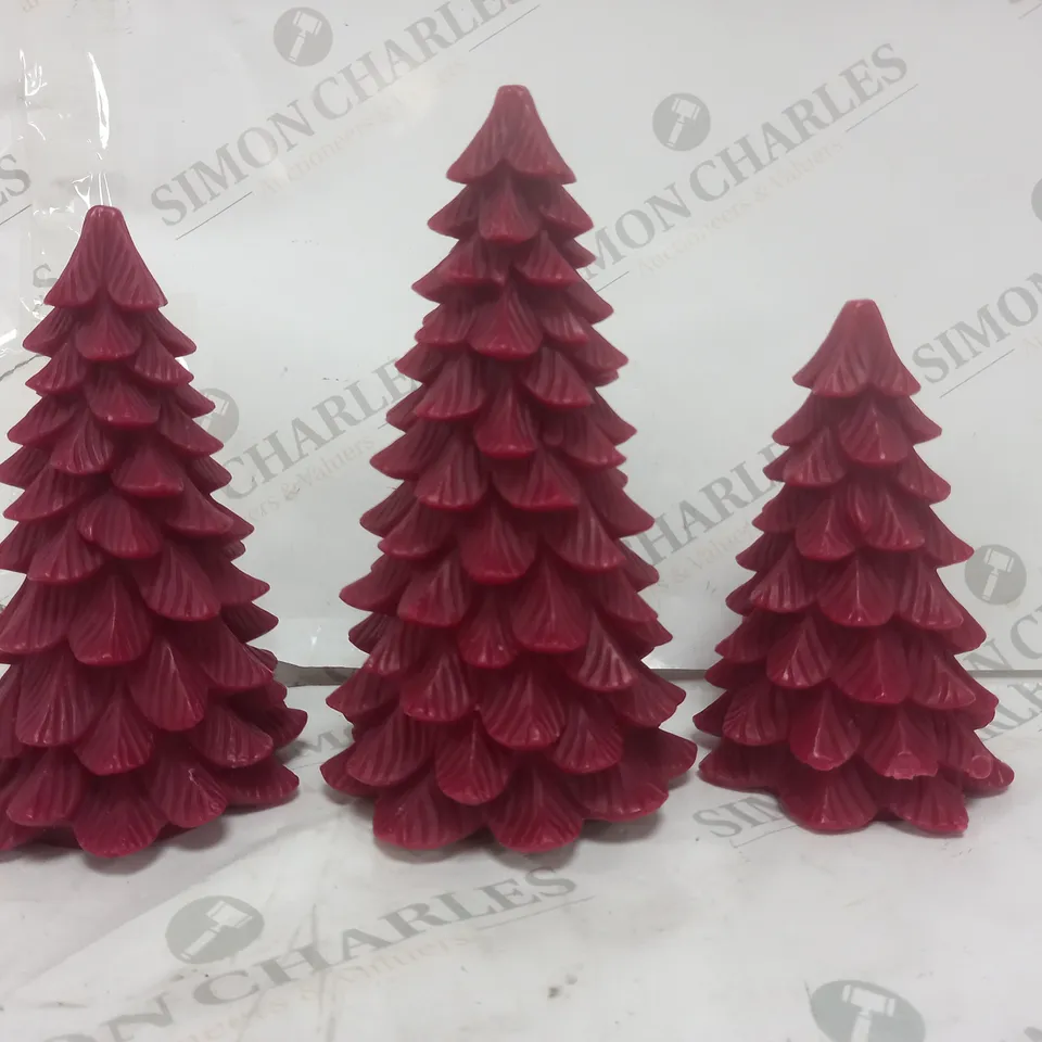 HOME REFLECTIONS SET OF 3 LED CHRISTMAS TREE SHAPED CANDLES