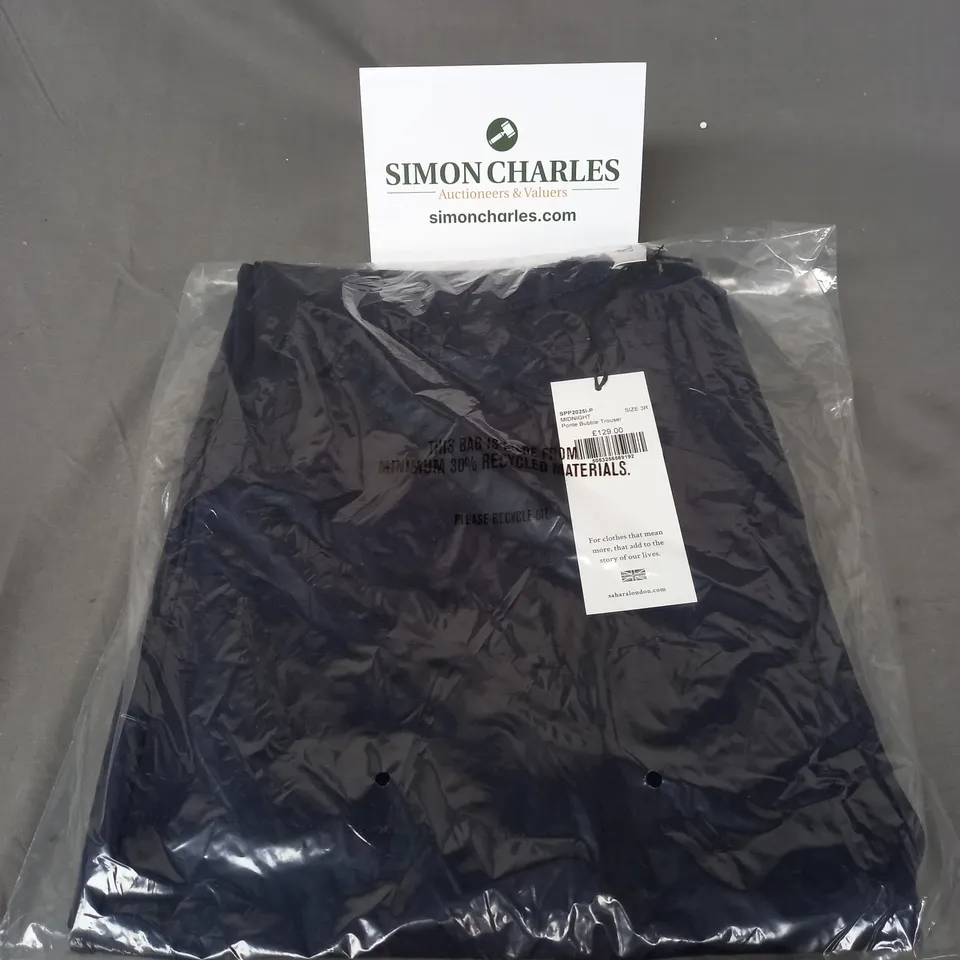 SEALED SAHARA LONDON PONTE BUBBLE TROUSER IN MIDNIGHT SIZE 3R