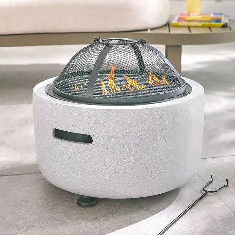BOXED CLAY EFFECT MGO FIRE PIT 45CM