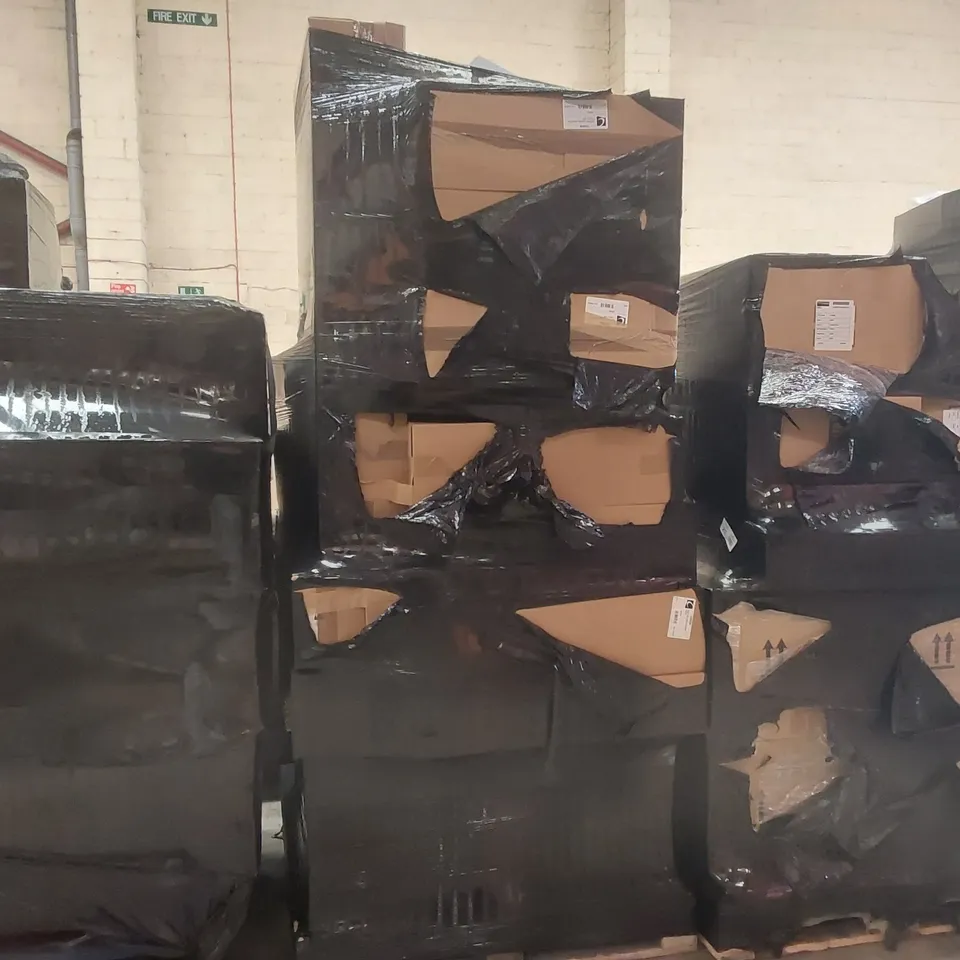 PALLET CONTAINING A LARGE QUANTITY OF BATHROOM FURNITURE PARTS INCLUDING: CALYPSO TALL WALL CARCASSES, CALYPSO WALL UNIT ECT