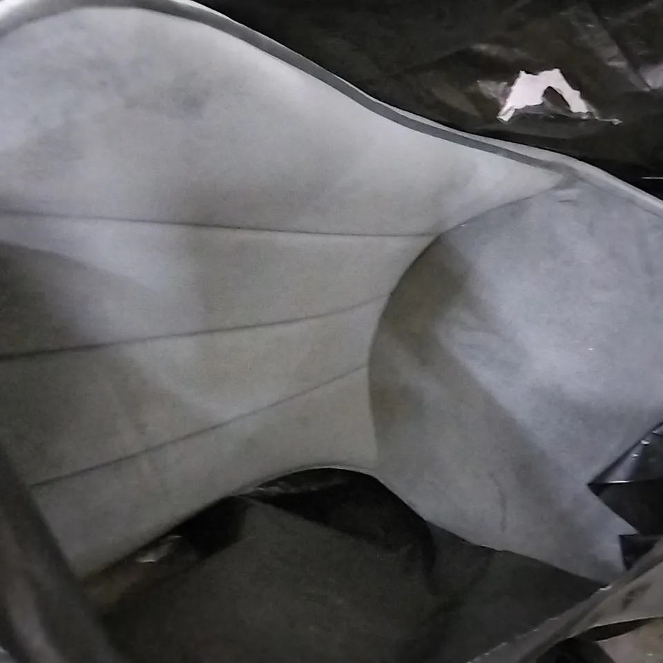 DESIGNER GREY VELVET CHAIR WITHOUT LEGS