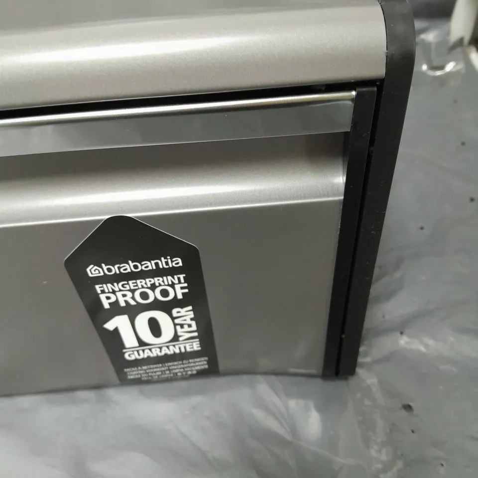 BRABANTIA FALL FRONT BREAD BIN IN PLATINUM RRP £47.99