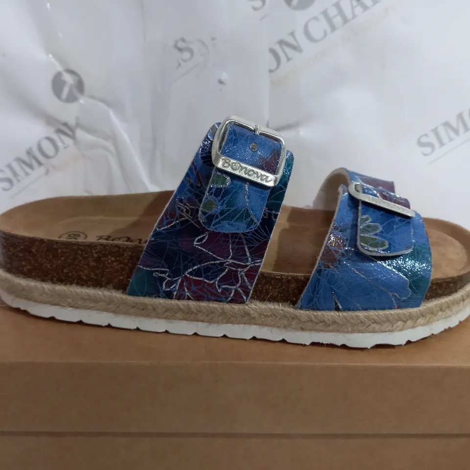 BONOVA FLORAL ESPADRILLE FOOTBED SANDAL - SIZE 6