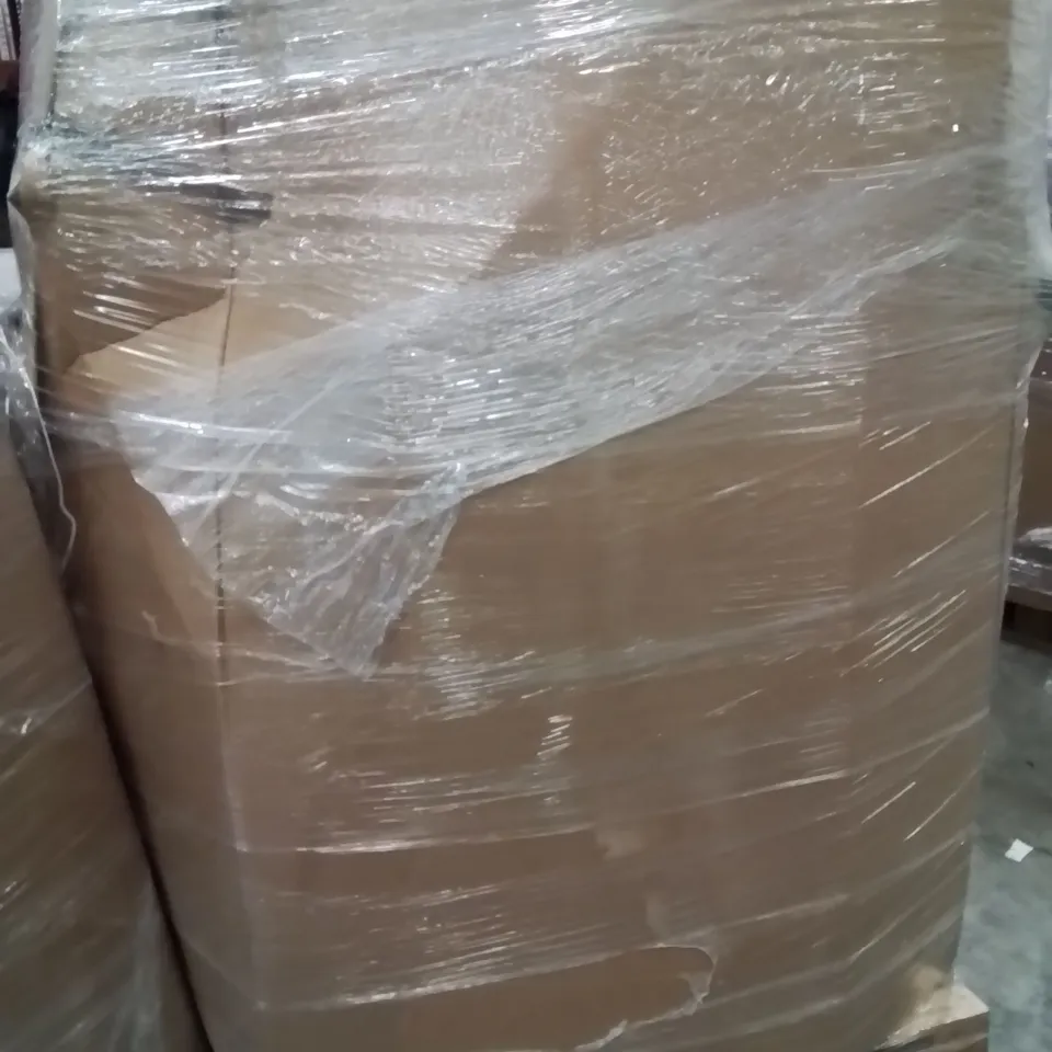 PALLET OF ASSORTED HOUSEHOLD GOODS AND PRODUCTS TO INCLUDE;DINING CHAIR,FAN,TABLE LAMP