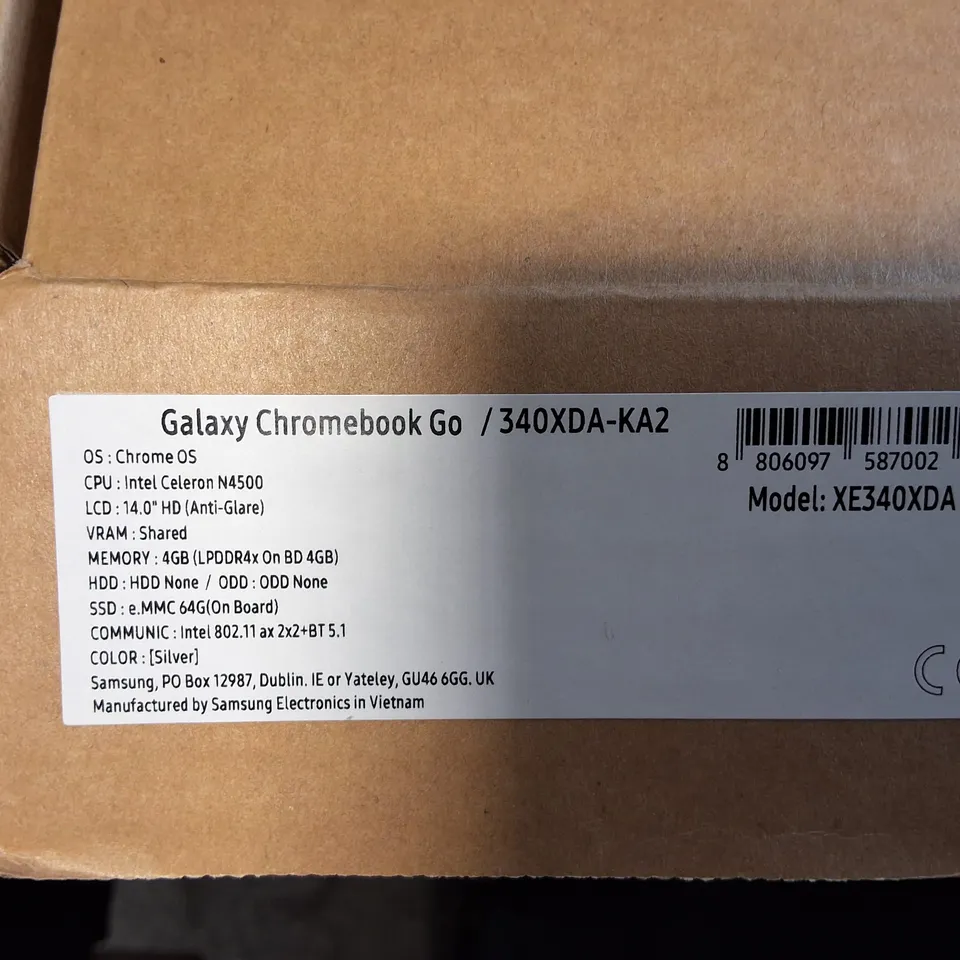 SAMSUNG GALAXY CHROMEBOOK GO INTEL CELERON LAPTOP IN SILVER - XE340XDA